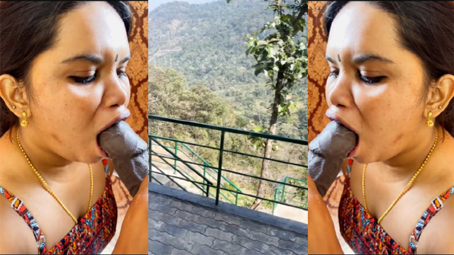 Mallu Aswathy Achu Aunty Blowjob Resort Balcony Harder Sucks